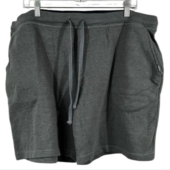 Men's Eddie Bauer Gray Waffle Knit Lounge Shorts Pockets Outdoor Activewear 2XL - Picture 1 of 8